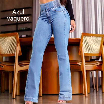 Hoch taillierte, dehnbare Flared Jeans💯💯